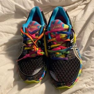 Lightly Worn funky colored ASICS sneakers